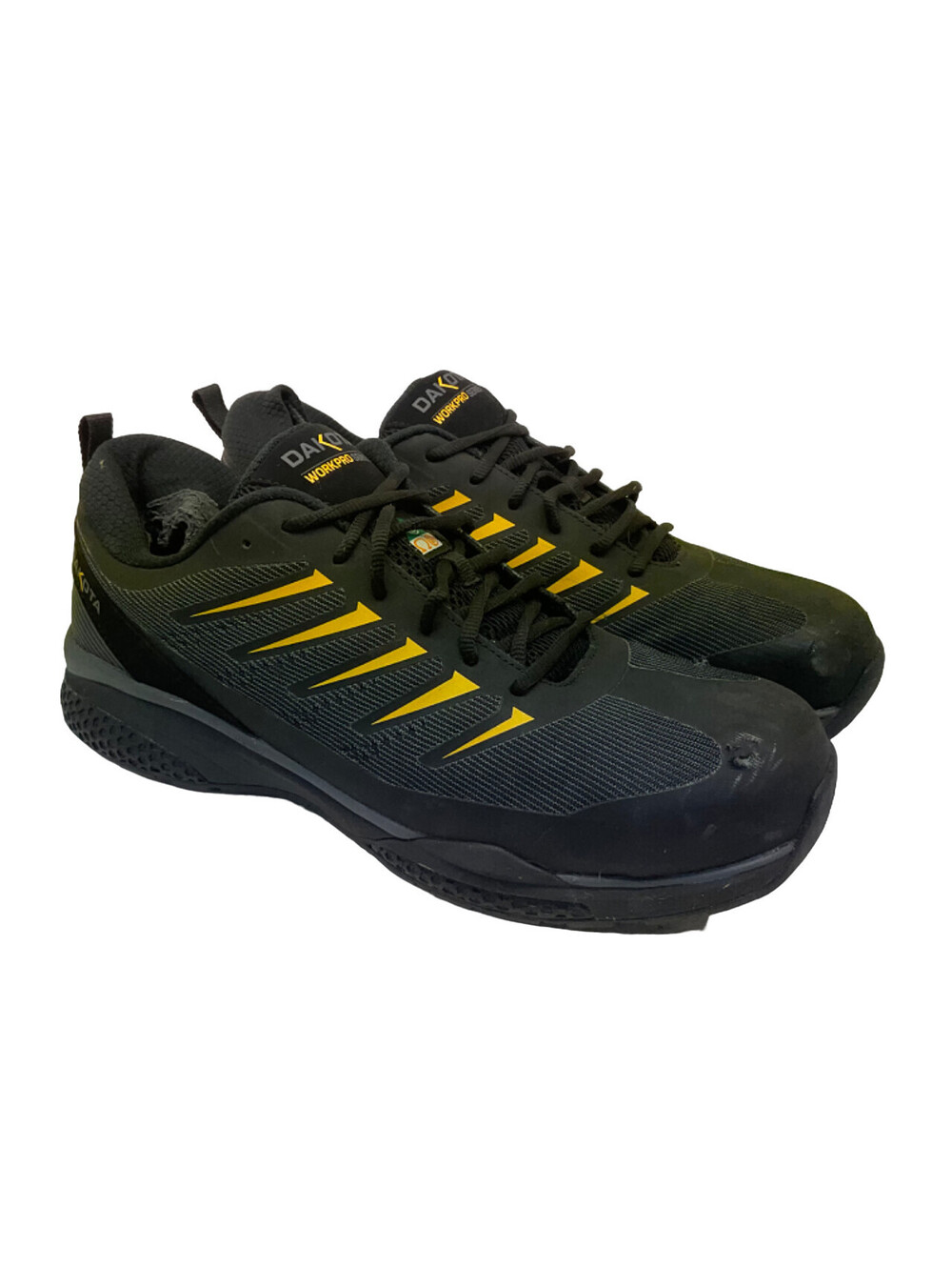 DAKOTA Men's Alum. Toe Comp Plate 3619 Quad Comfort Work Shoes Black/Yellow 14M